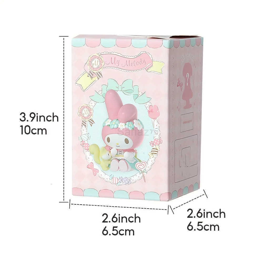 Sanrio Miniso Melody Jungle Tea Party Blind Box Model Cute Toys Fashionable Room Decoration Kawaii Birthday Gift Random 1/2/3PCs H251217