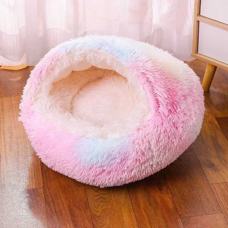 winter dog Plush Round Bed Pet Mattress Warm Soft Comfortable Basket Cat Dog Sleeping Bag Nest for Small Dogs Medium dogs cat M251217