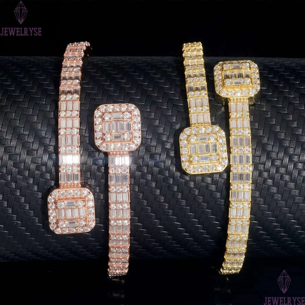 VVS Moissanite Diamond Fashion Men Jewelry 925 Silver Iced Out Hip Hop Jewelry Bracelet Bangle Men