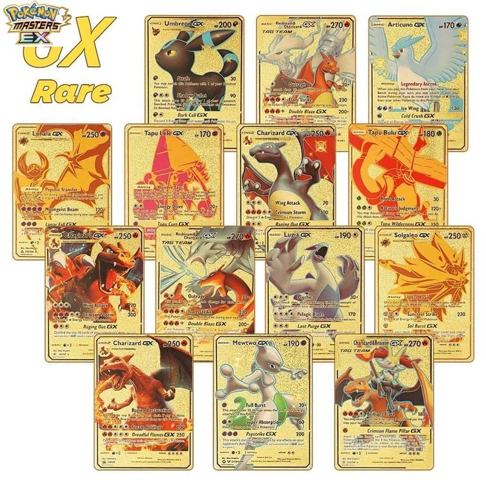 Pokmon Cards Spanish Gold Card French English PTCG Pokmon Flash Cards VMAX Pikachu L251217O1PI