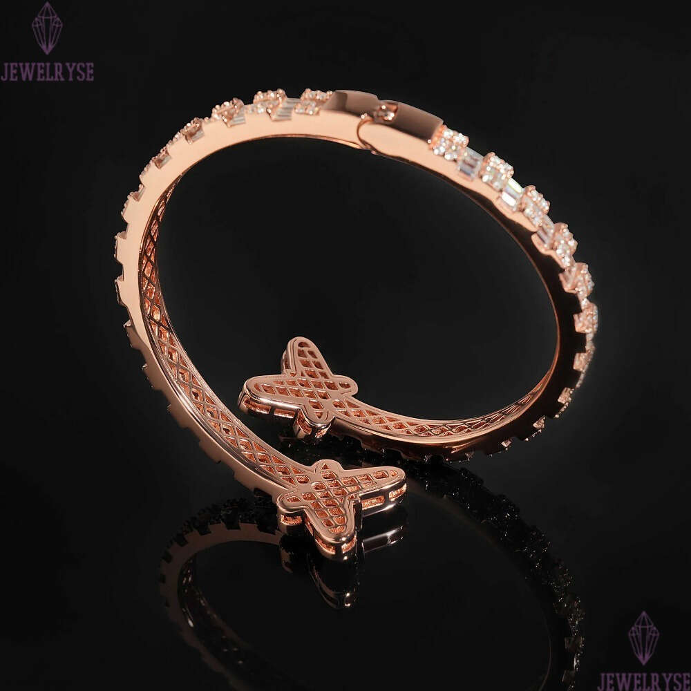 New S925 Silver Set D-Color Moissanite Butterfly Bracelet Hip Hop Fashion Trend High end Bracelet