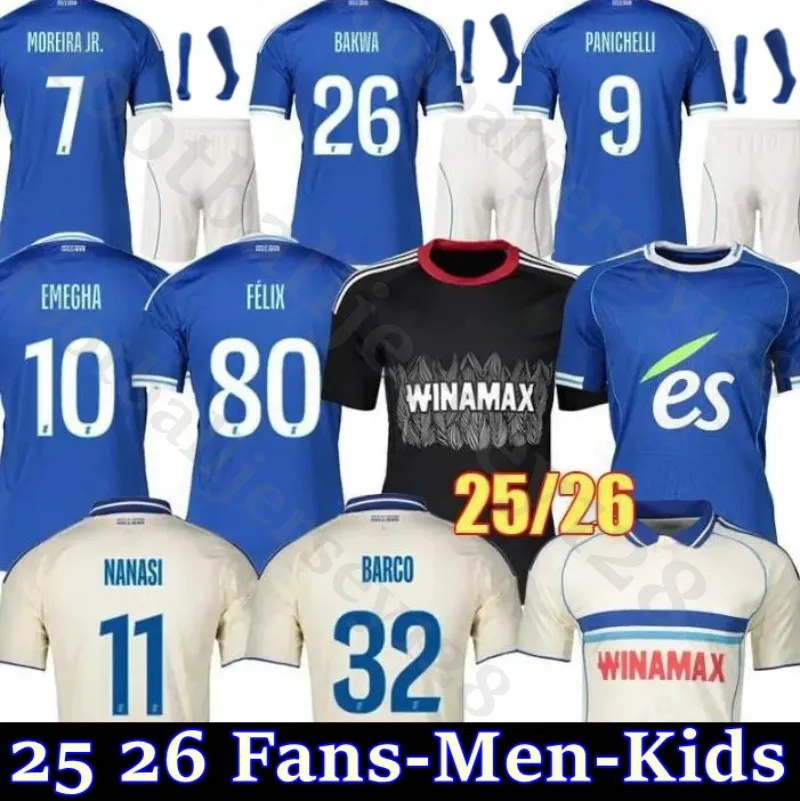 2025 2026 Maillot RC Strasbourg Alsace soccer jerseys SAHI DION maillot de foot EMEGHA 25 26 NANASI SYLLA shirts BAKWA DIARRA DOUKOURE