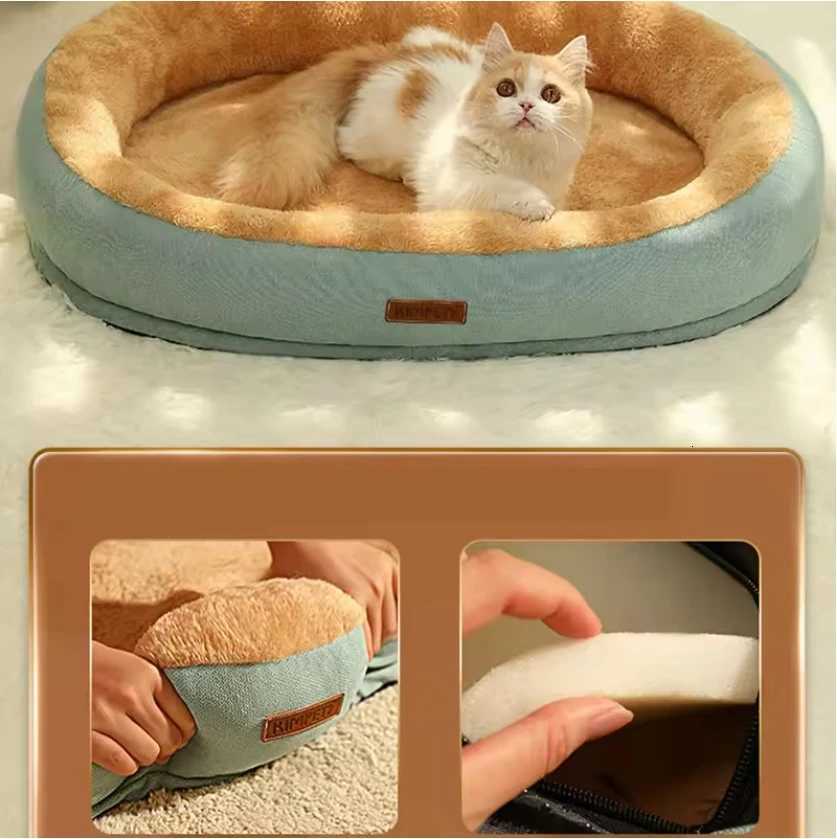 Cat Bed Dog Pet Bed Kennel Non-Slip Winter Warm Small Dog Kennel Sleeping Removed Washed Soft Puppy Cushion Pet Supplies M251217