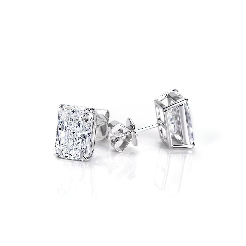 Messi Jewelry 10K 14k 18k With 18ct Radiant Cut Lab Grown Diamond Earring Stud 14K Gold Diamond Earrings IGI