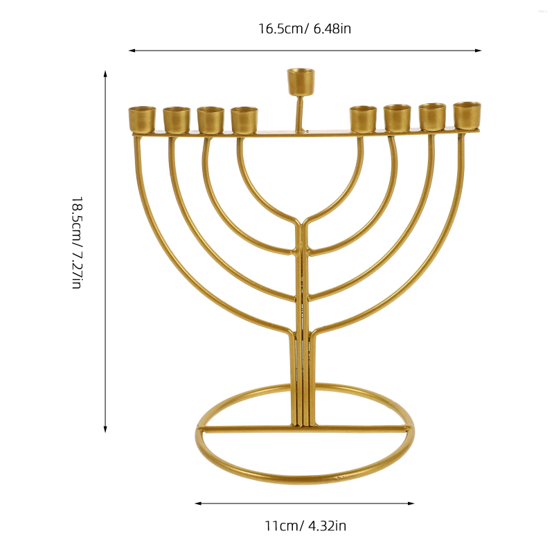 Candle Holders Hanukkah Holder 9-Branched Menorah Vintage Metal Candelabrum For Pillar Candles Tabletop Decor Religious Jewish H260310