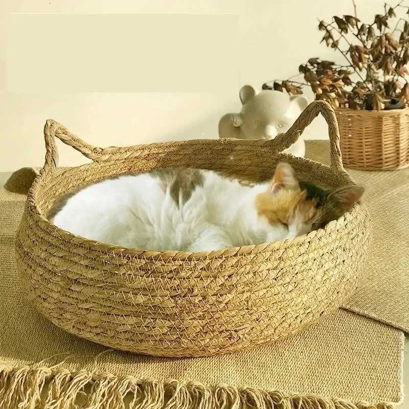 Pure hand-woven rattan cat nest four seasons universal warm pad removable washable winter pet supplies M251217