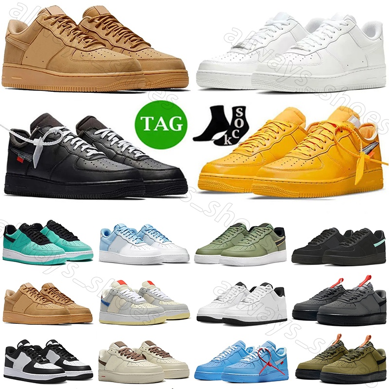 New Brand Discount Men Women Flyline 1 Casual running Shoes loves Sports Skateboarding Ones Shoes High Low Cut White Black Outdoor Trainers Sneakers size 36-45 66