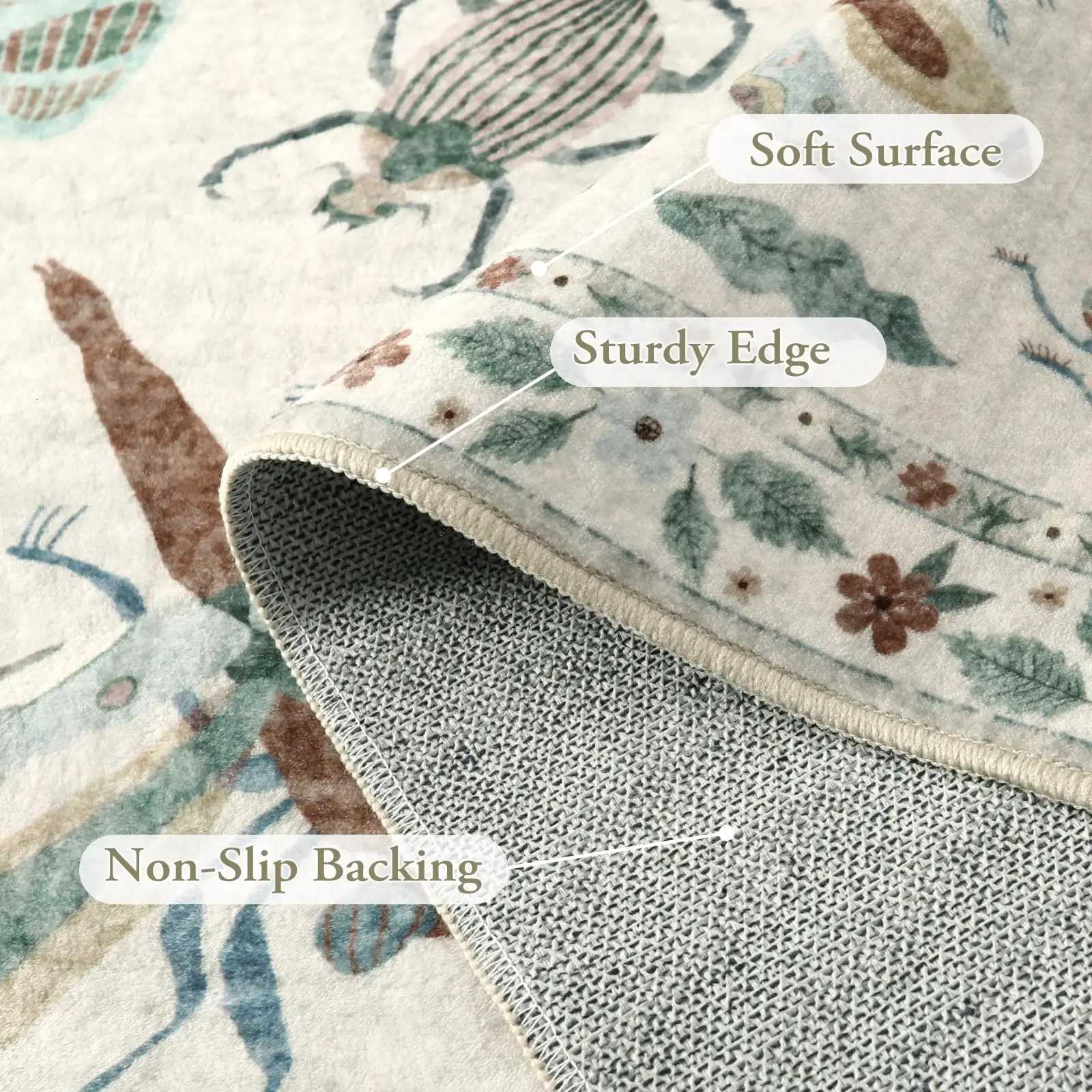 Washable Round Area Rug Soft Round Rugs Non-Slip Boho Large Circle Carpet for Bedro Living Ro Y251216