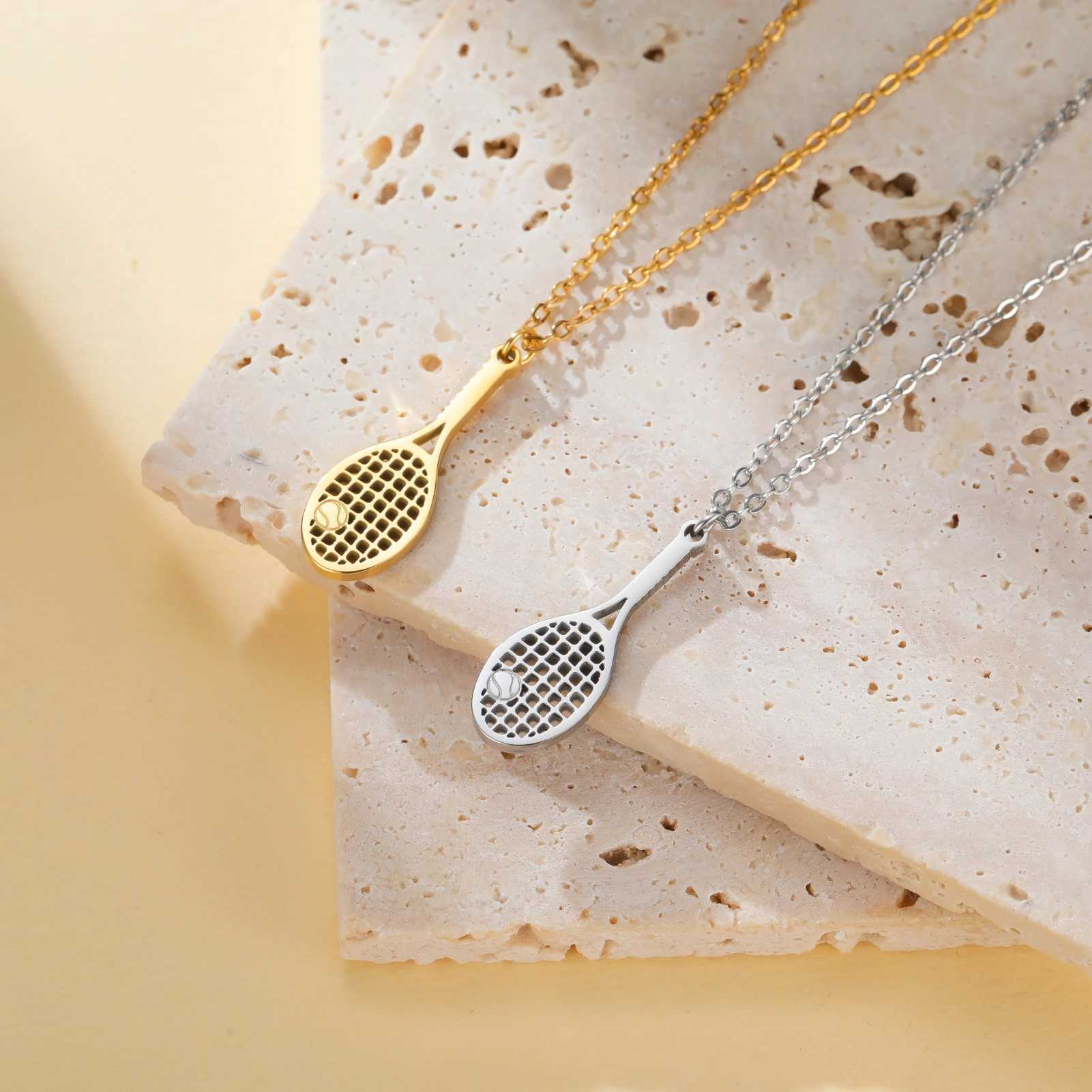 Cazador Tennis Racket Pendant Womens Necklaces 2025 Stainless Steel Sport Trendy Jewelry Gold Color Necklaces Christmas Gift G251217