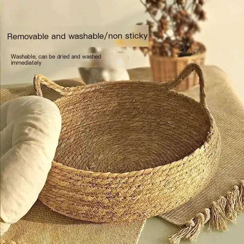 Pure hand-woven rattan cat nest four seasons universal warm pad removable washable winter pet supplies M251217