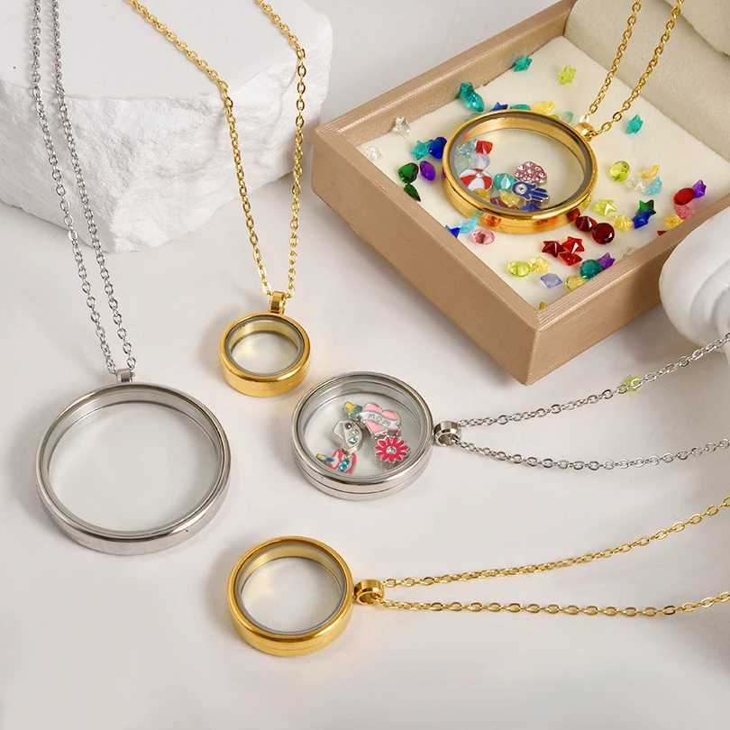 1Pc Hip Hop Glass Cremation Ashes Relicario Pendant Necklaces Jewelry Twist Round Memorial photo Coin Bezel Locket Men Collares G251217