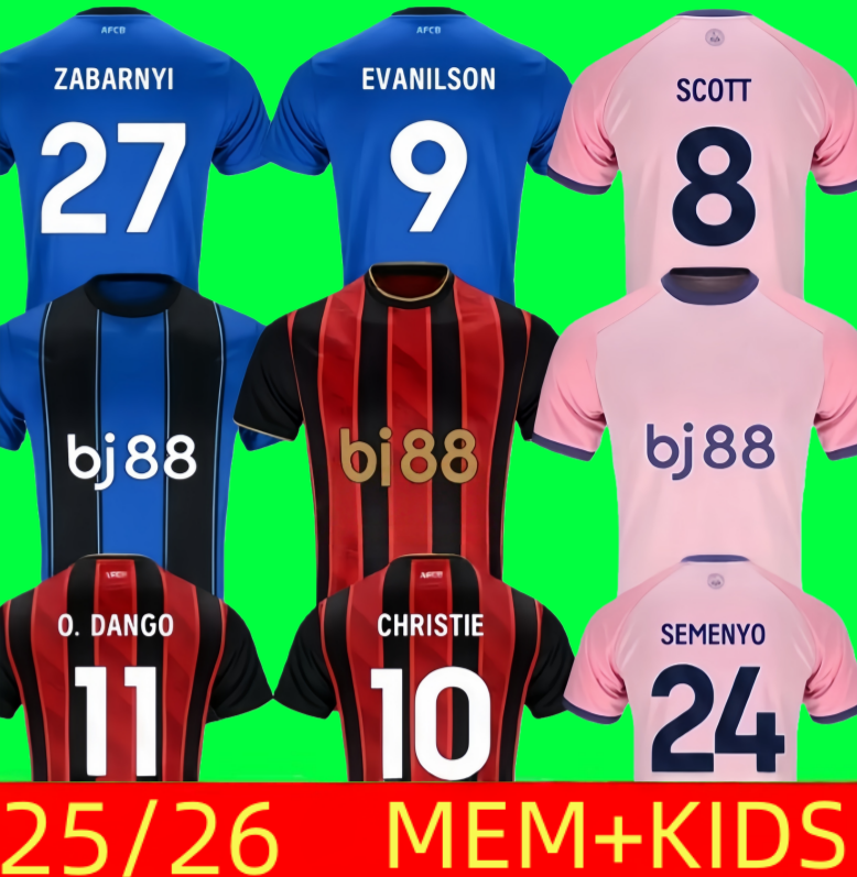 AFCB Bournemouth 2025 2026 EVANILSON Soccer Jerseys KLUIVERT 25 26 football shirt CHRISTIE O.DANGO ADAMS BROOKS SCOTT SENESI J.ARAUJO maillots de futol