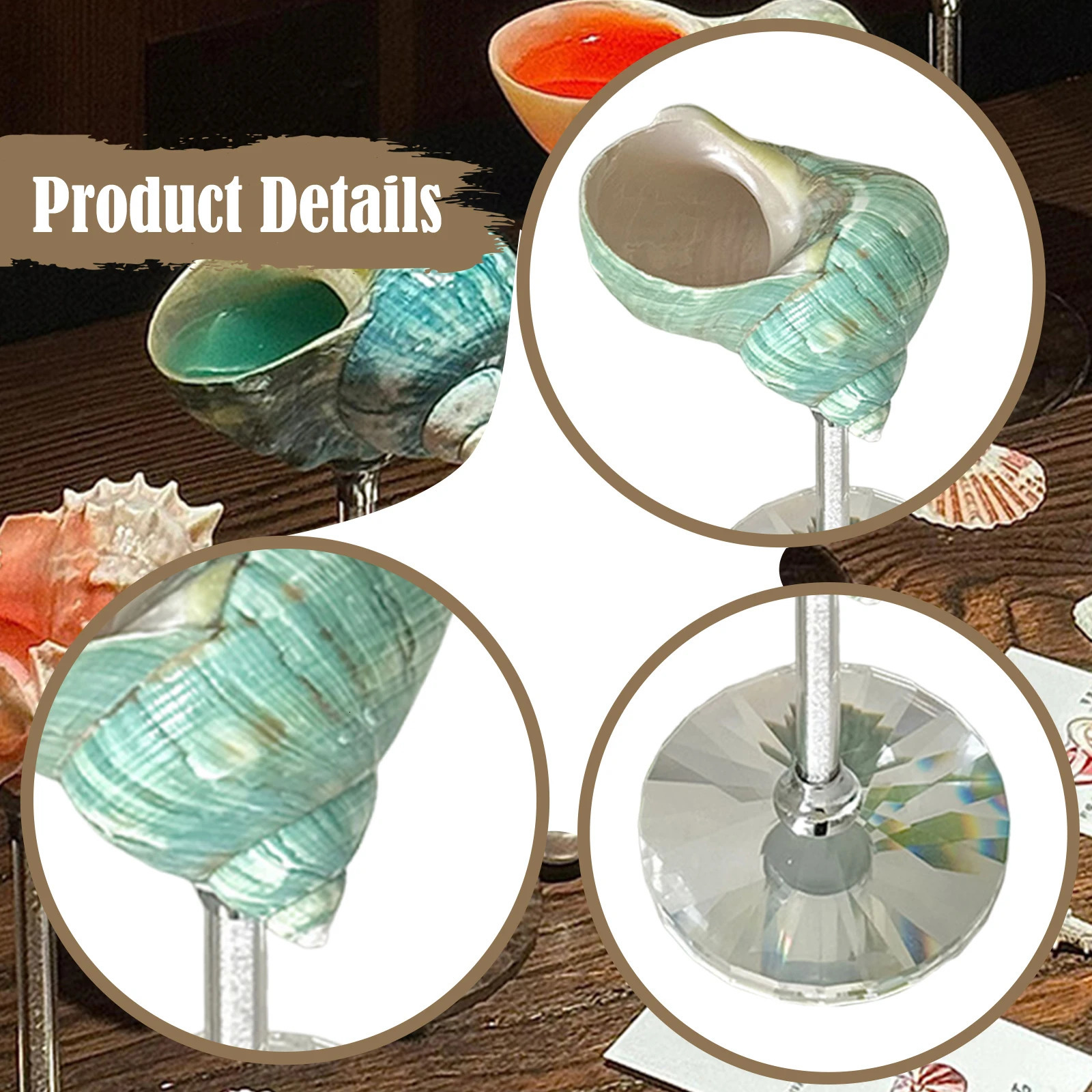 Natural Shell Stem Cocktail Glass Bar Conch Wine Goblet INS-Style Champagne Cup for Western Restaurant or Trendy Lounge Decor 251215 - view 5