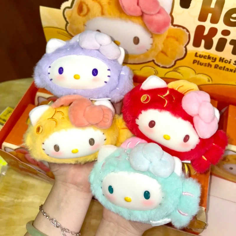Sanrio Lucky Koi Scries New Hello Kitty Plush Blind Box Relaxing Toys Viny Face Pendant Trendy Soft Surprise Doll Christmas Gift H251217