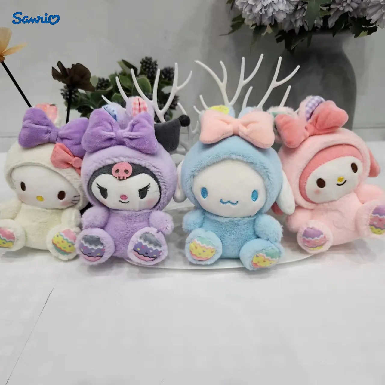 Sanrio Hello Kitty Plush Easter Series MelodyMy Sweet Piano Cute Cartoon Stuffed Toy PlushieDolls Pendant Keychain Holiday Gift H251217