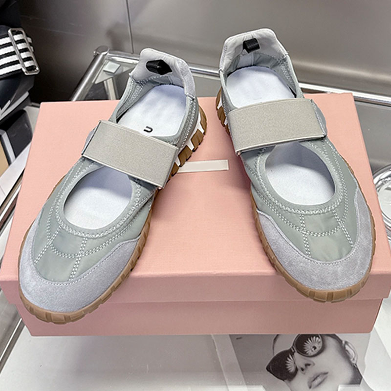 Tyre technical fabric suede ballerinas womens spring summer sneakers Lady casual shoes soft comfortable sports shoes EVA sole with logo