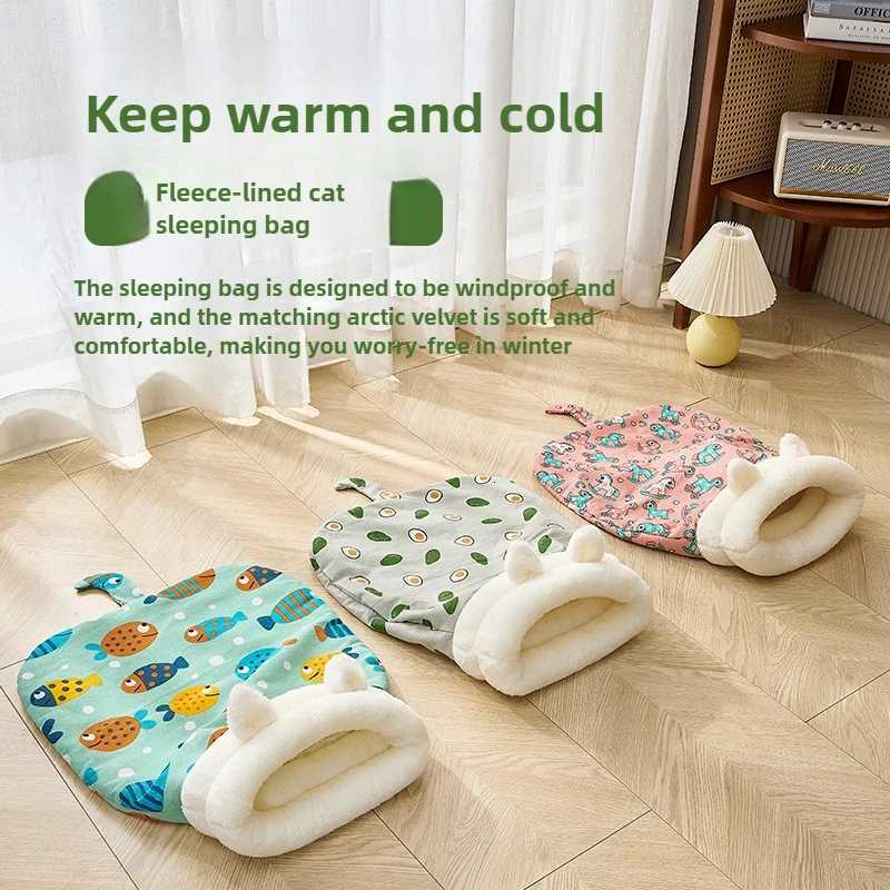 Thickened Pet Pocket Nest Bed Kitten Puppy Comfortable Warm Nest for Small Medium Dogs Cats Cat Sleeping Bag Winter Soft Fluffy M251217