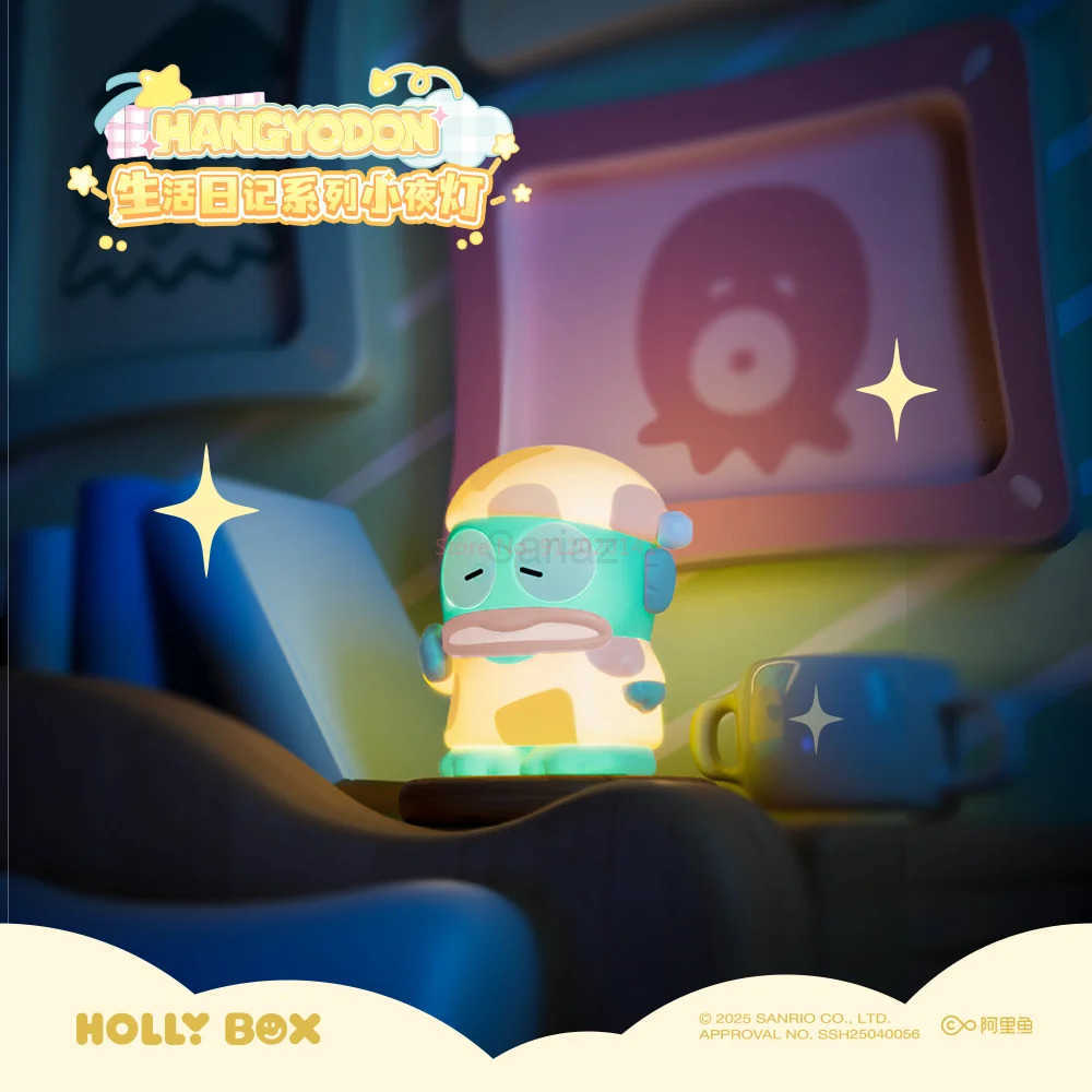 Sanrio Genuine Hangyodon Life Diary Series Light Night Blind Box Toys Anime Hangyodon Ugly Fish Girls Room Night Lamp Decor Gift H251217