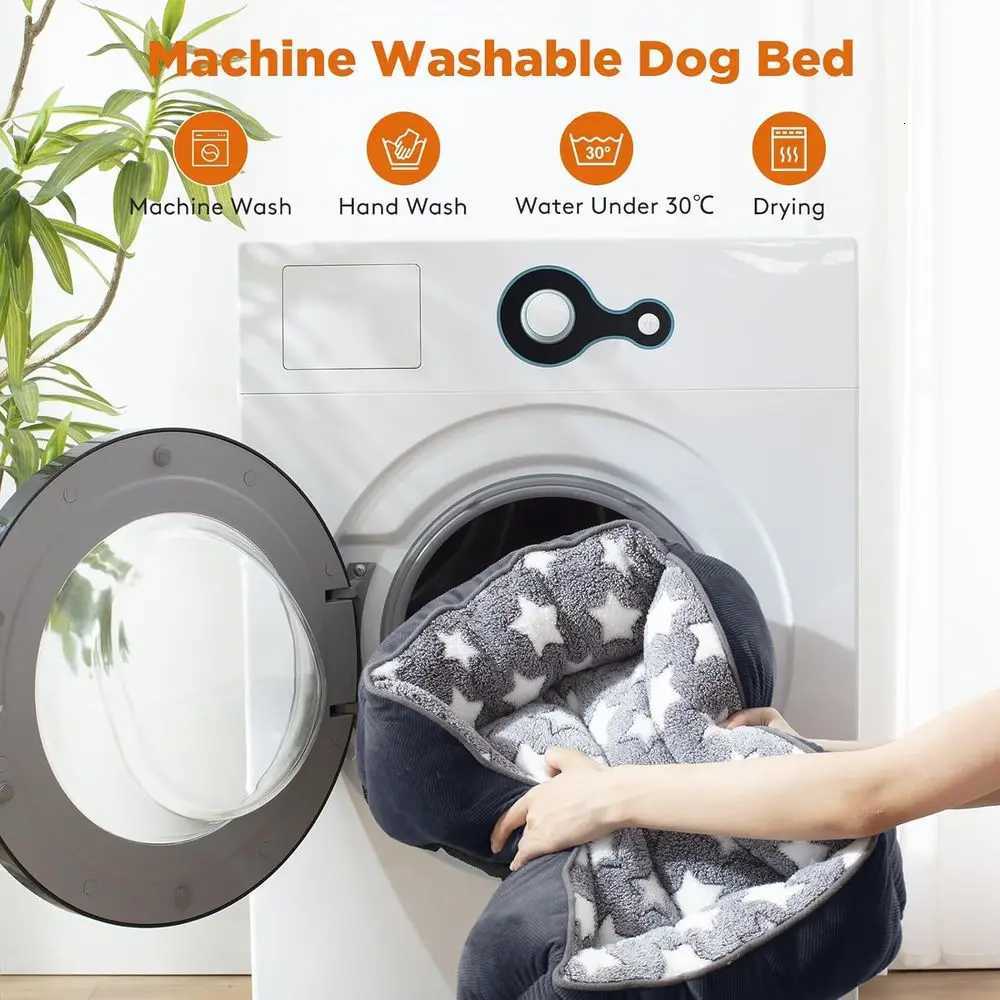 Small Dog Beds Small Size Dogs Rectangle Washable Dog Bed Orthopedic Dogs Sofa Bed Pet Cuddler Anti-Slip Bottom Soft Calming M251217