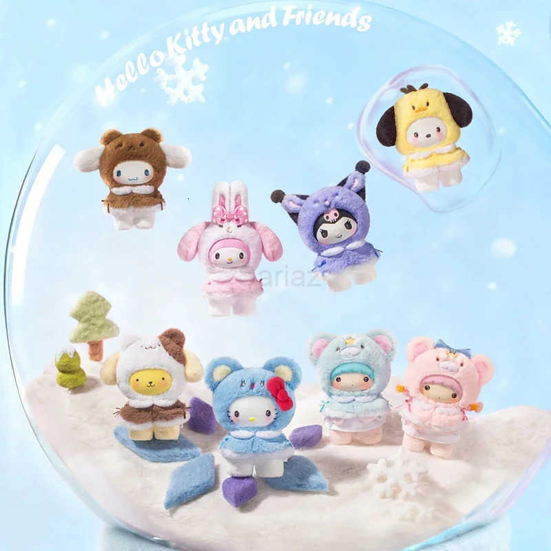 Sanrio Genuine Little Cape Series Plush Kuromi Melody Figurine Bag Pendant Keychain Cute And Interesting Little Cape For Present H251217