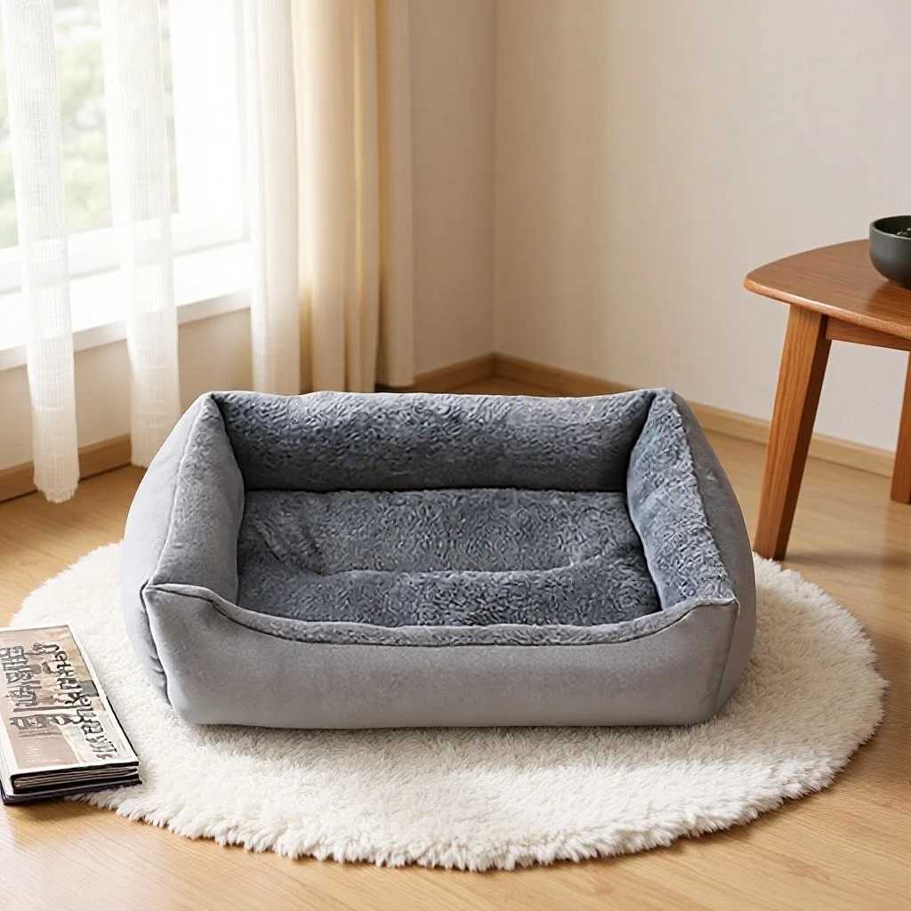 Insulated Winter Pet Bed - Thick Warm Cushion for Dog Crates and All-Season Use M251217