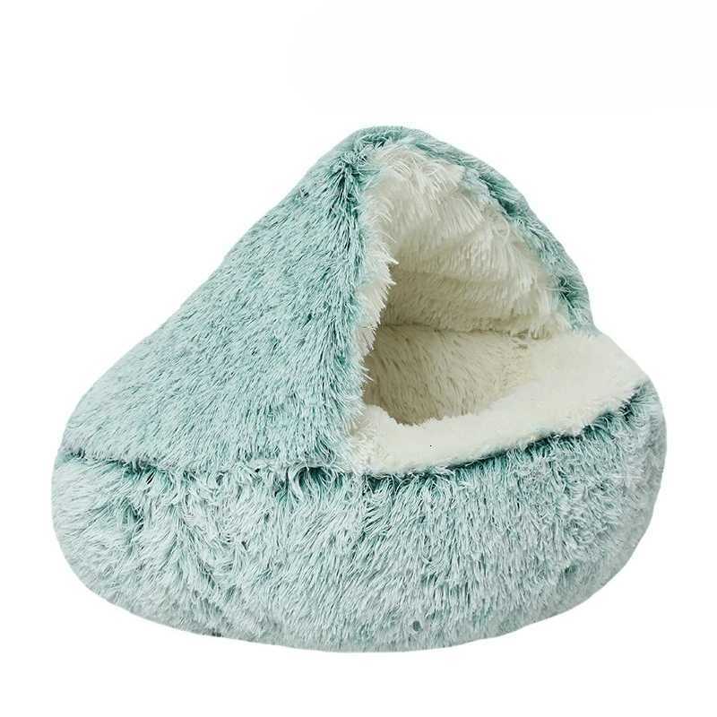 2 In 1 Winter Plush Pet Cat Bed Round Cat Cushion Cat House Warm Cats Basket Pet Sleep Bag Kitten Nest Kennel for Small Dog Cats M251217