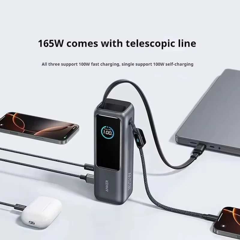 NEW Anker 165W Max Power Bank 25000mAh High Capacity Retractable Cables Fast Charge Mobile Phone Power Bank Gift Lightweight PC L251217 - view 6