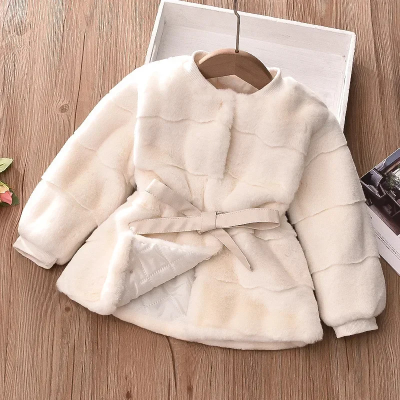 1-5 Years Baby Girls Jacket Autumn Winter Warm Faux Fur Coat For Girl Snowsuit Plush Christmas Princess Outerwear Child Clothing 251216