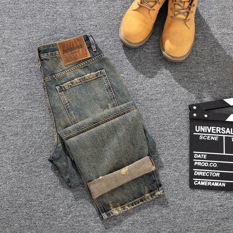 WOZK New style jeans men's pants slim fit high stretch denim leggings men's clothing versatile spring big pocket fashion designer jeans retr