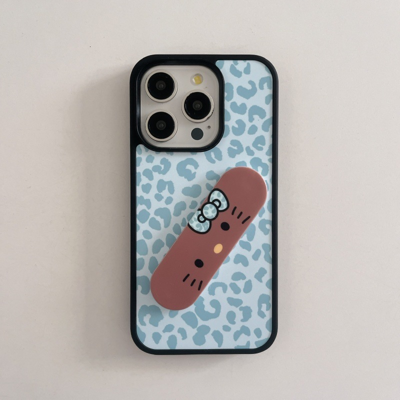 Back Sticker Push-Pull KT Band-Aid Bracket Suitable for iPhone 17 Pro Max Apple 16 Leopard Print Phone Case 15 Skin Feel