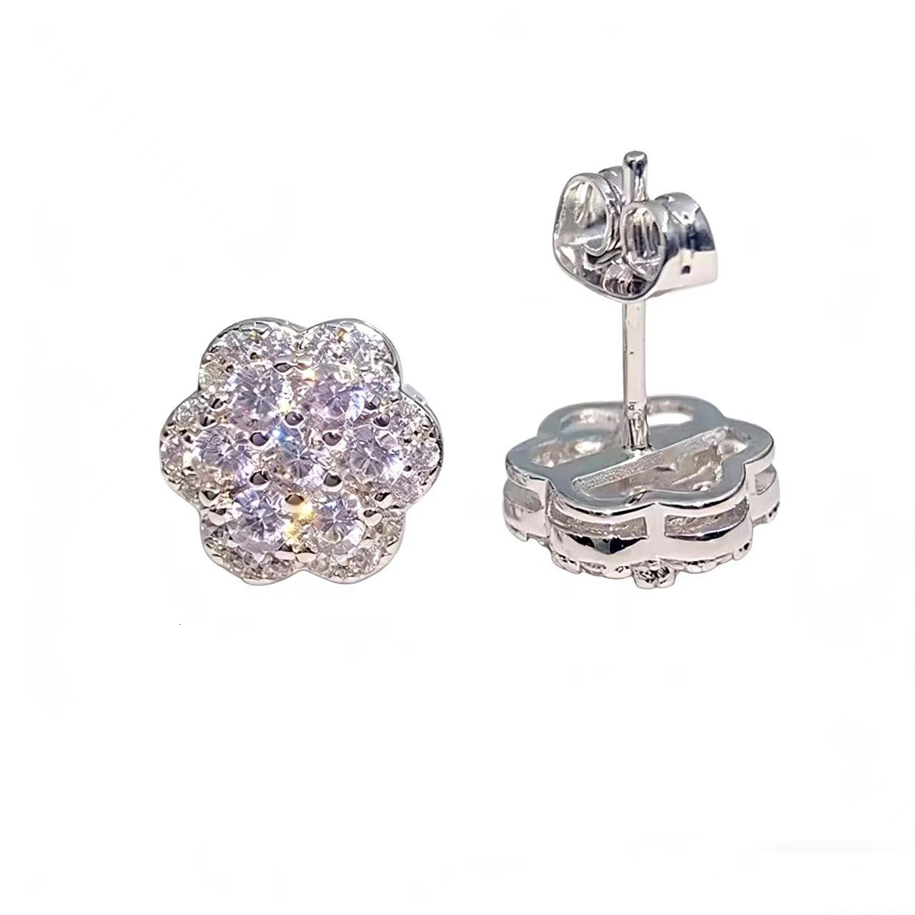 legant Gra-Certified Authentic VVS Quality Diamond Jewelry: Stylish Hip-Hop-Inspired 925 Sterling Silver & Moissanite Stud Earrings Set for Men/Women