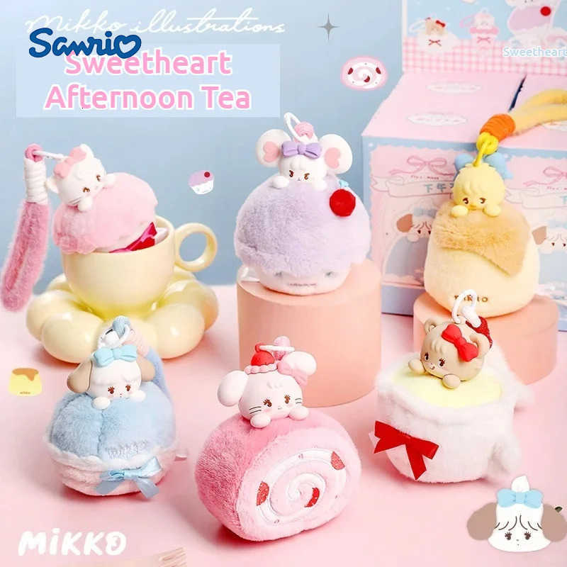 Sanrio New Genuine Mikko Sweetheart Afternoon Tea Series Trendy Blind Box Kawaii Animal Figure Ornament Bag Decoration Girl Gift Toys H251217