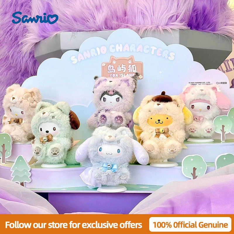 Sanrio Genuine Characters Fox Island Blind Box Cinnamoroll Plush Pendants Surprise Box My Melody Anime Mystery Bag Toy Gift H251217