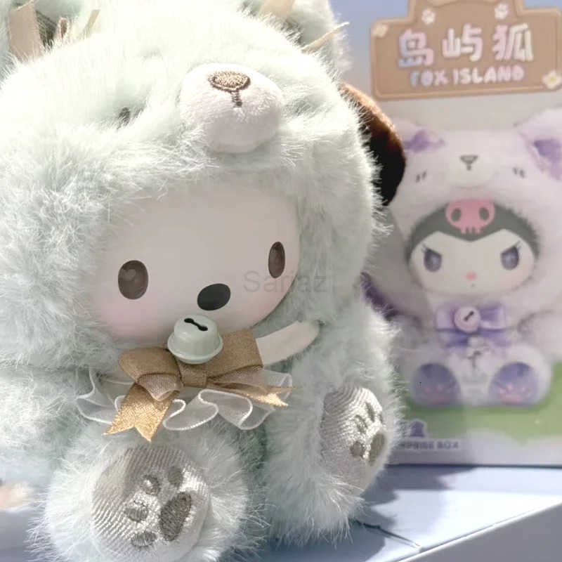 Sanrio Kuromi Characters Fox Island Blind Box Cinnamoroll Kuromi Vinly Plush Pendants Surprise Box My Melody Anime Doll Mystery Bag Toy H251217