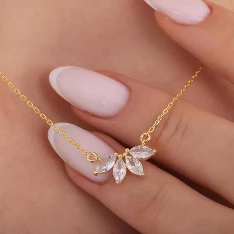 Simple Stainless Steel Horse Eye Zircon Necklace Fashion Elegant Crystal Collarbone Chain For Women Trendy Jewelry Accessories G251217