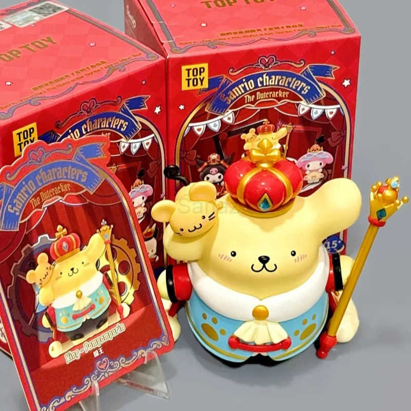 Sanrio Family Nutcracker Series Blind Box Kuromi My Melody Kt Pachacco Cinnamoroll Pompompurin Kawaii Christmas Gifts H251217