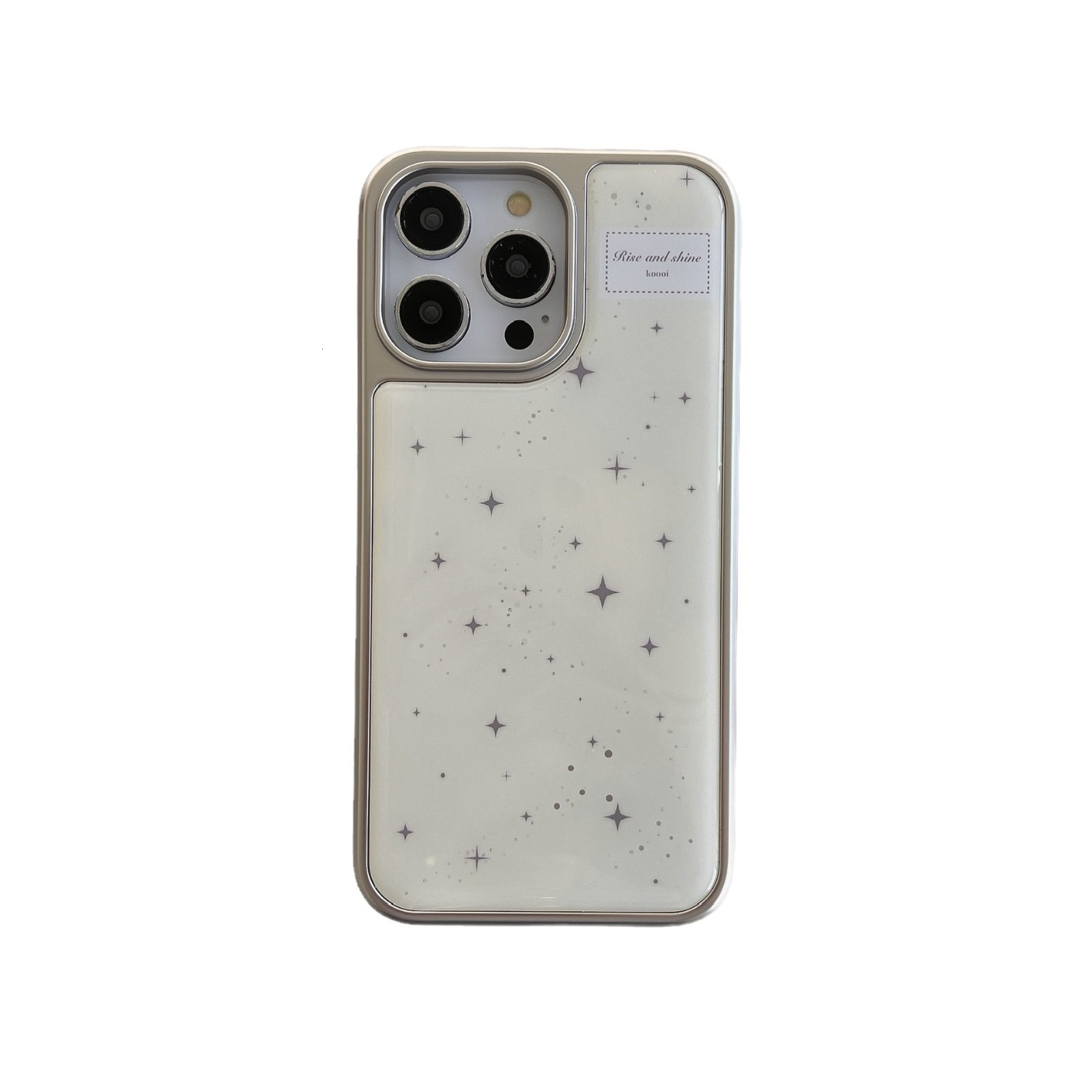 Ins Niche Star Compatible iPhone 17 Apple 16 Pro Max Electroplated Edge High-end 15 Epoxy Phone Case