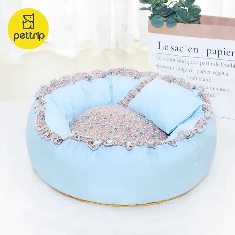 Dog and Cat Bed Soft Warm and Breathable in Winter Small Floral Sleeping Bag Comfortable and Cute Cat and Dog Universal Bed M251217