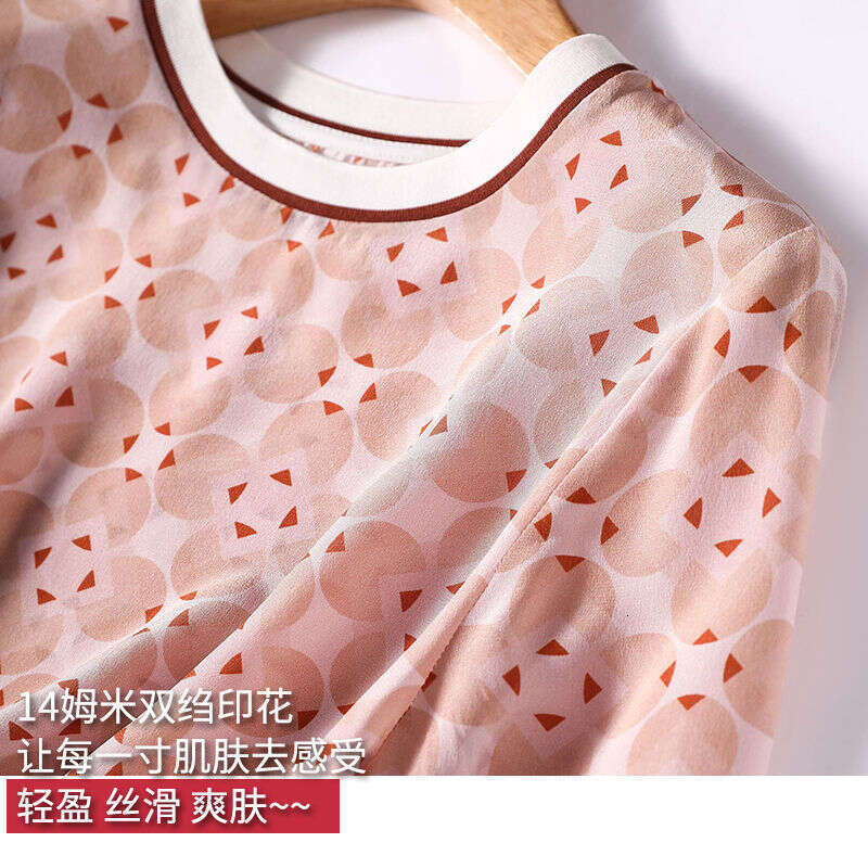 Wear Sweet Memories! R Single Export Grade Imitation Mulberry Silk T-Shirt Women Short Sleeve 2025 Summer New Style