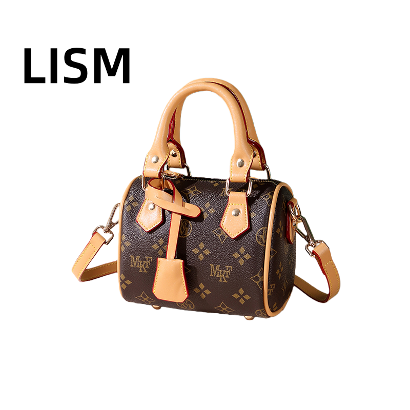 LISM bag free shipping Light luxury genuine leather High quality casual Boston bag versatile classic vintage handbag for woman pu05 - view 3