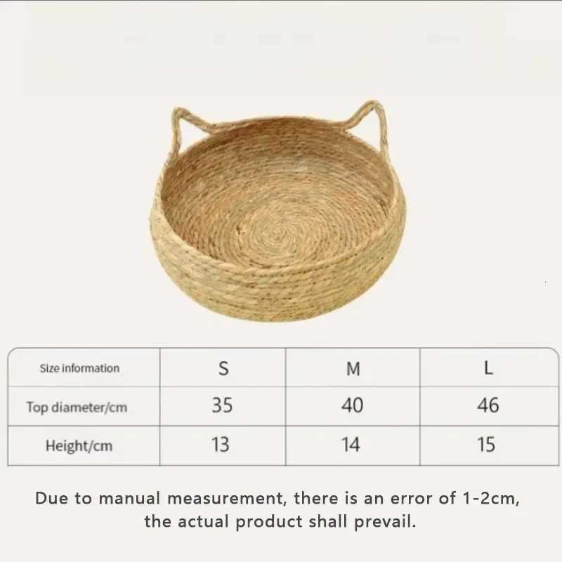 Pure hand-woven rattan cat nest four seasons universal warm pad removable washable winter pet supplies M251217