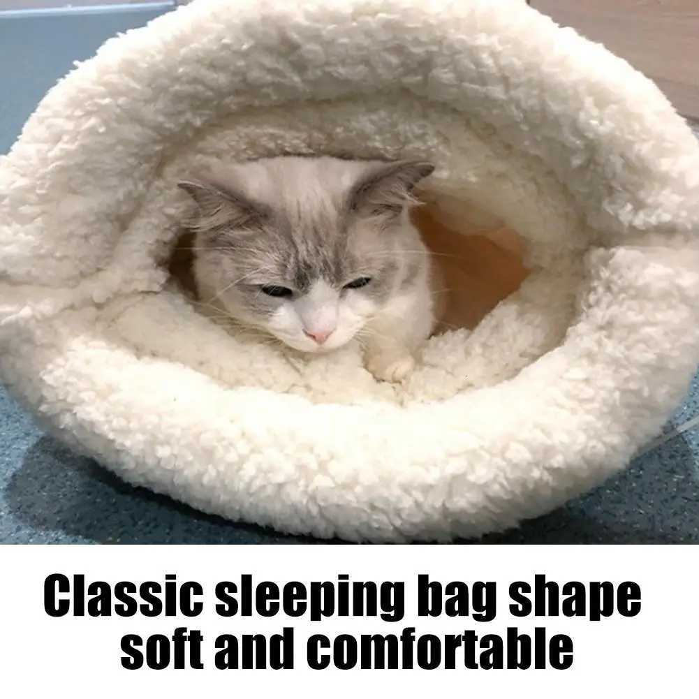 Self Warming Cat Bed Soft Plush Cat Winter Sleeping Bag Cat Sleeping Bag for Indoor Cats Cute Pet Small Puppy Pet Nest Bed M251217