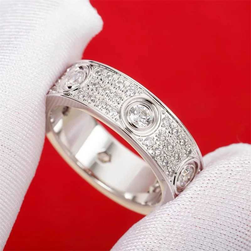 18k Gold Plated Luxury Inspired Ring 3 Row Fully Encrusted With Zircons Open Bangle Fashion Party Wear Jewelry Gift M251217