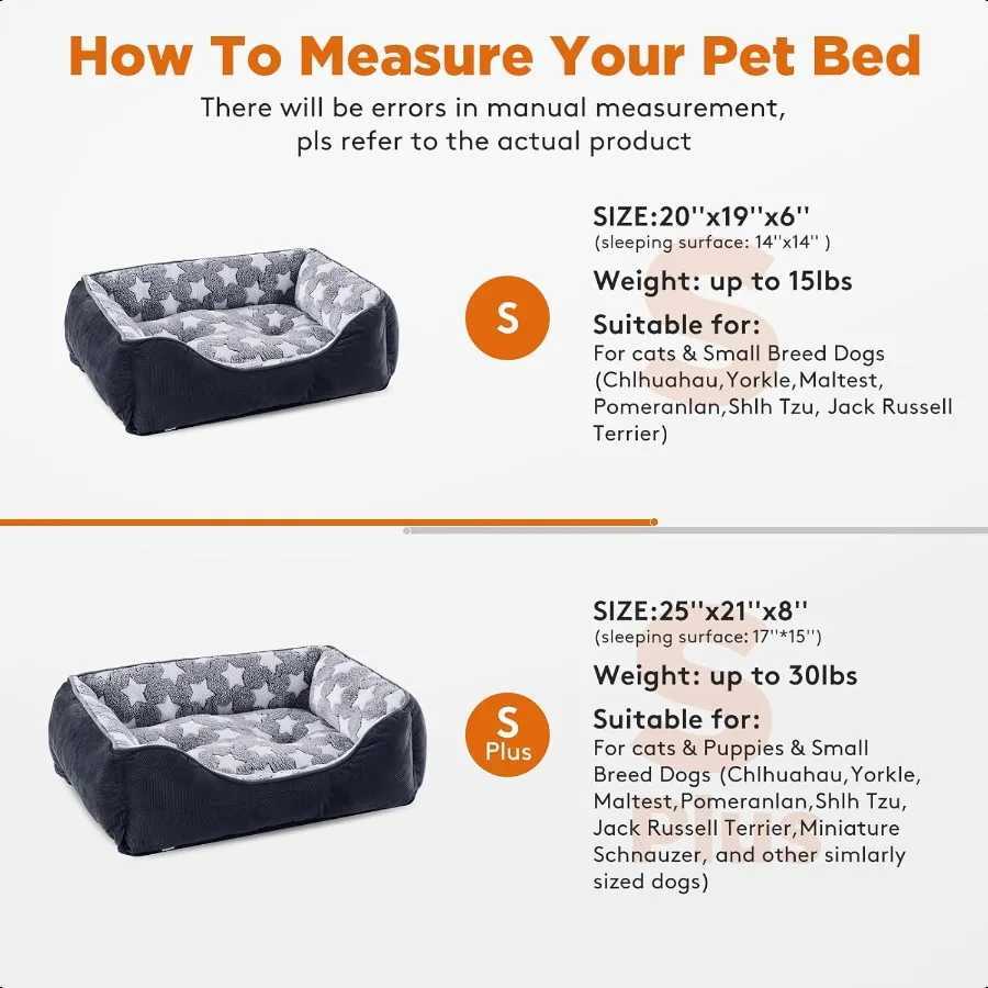 Small Dog Beds Small Size Dogs Rec Washable Dog Bed Orthopedic Dogs Sofa Bed Pet Cuddler AntiSlip Bottom Soft Calming Sleeping M251217