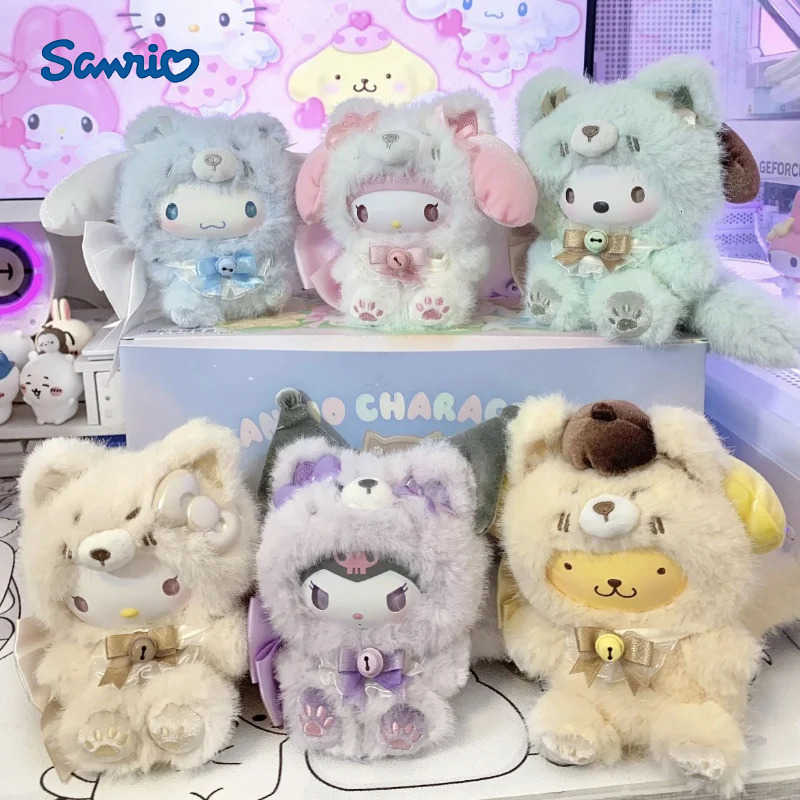 Sanrio Kuromi Characters Fox Island Blind Box Cinnamoroll Kuromi Vinly Plush Pendants Surprise Box My Melody Anime Doll Mystery Bag Toy H251217