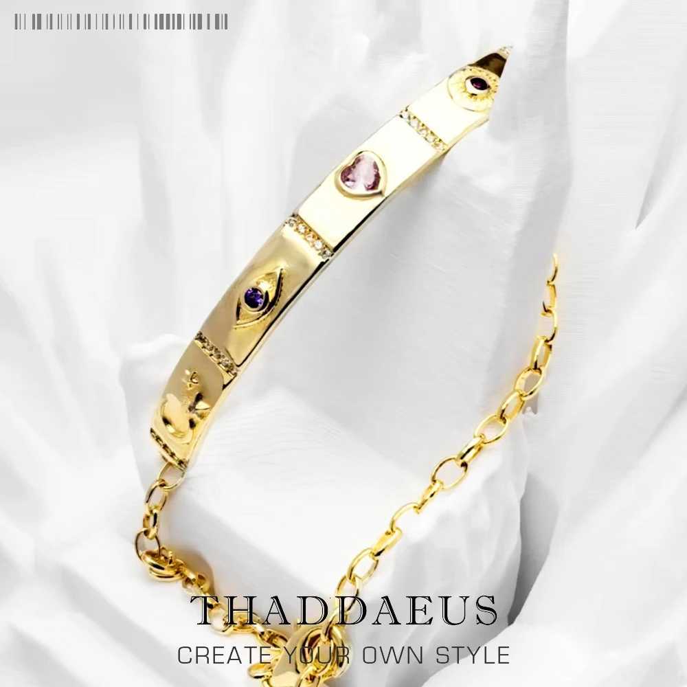 Yellow-Gold Plated with Cosmic Talisman Long Bridge Autumn 925 Sterling Silver Jewelry Vintage Gift For Women M251217