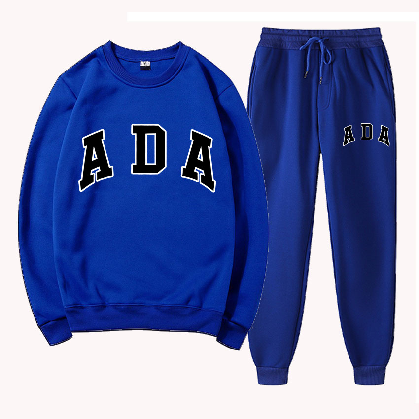 Free Shipping Designer womens clothes two piece ADA Letter Print 2-Piece Tracksuit Sweatshirt & Jogger Pants Soft Fabric Casual Daily Lounge Wear Outf
