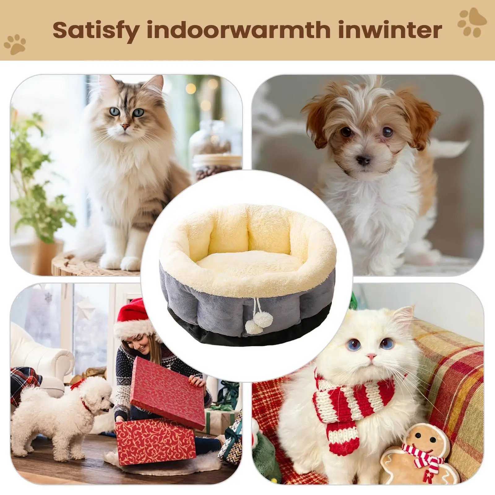 Cat Bed Washable Warm Round Soft Warming Donut Small Dog Bed For Puppy Small Dog Indoor Sleeping Living Room Balcony Home Decor M251217