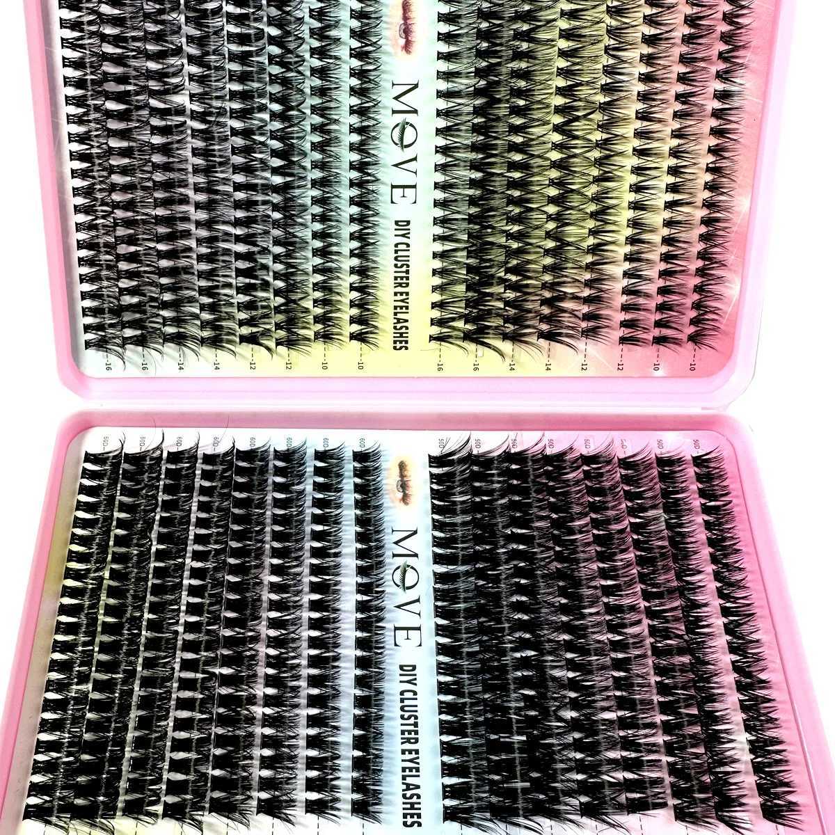 New 640 Cluster Lashes Kit 5D Fluffy Thick Eyelash Extension Kit Volume Mixed Tray Faux Mink Lashes Lash Extension Makeup M251216