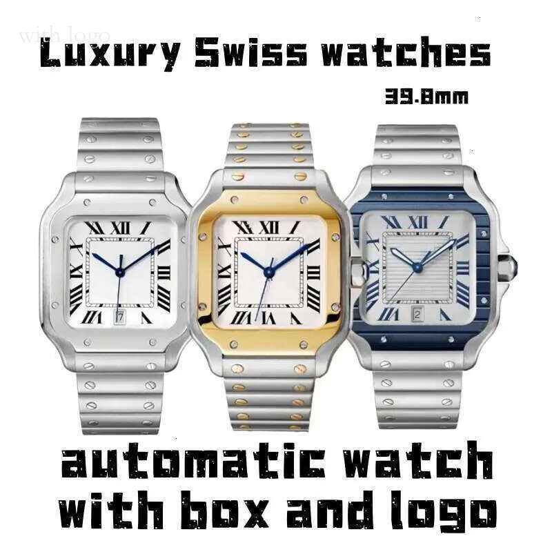 Designer Mens Watches 39mm Classic Square Dial Automatic Chronograph Waterproof Date Multifunctional Santoss Watch For Business Santios 2025